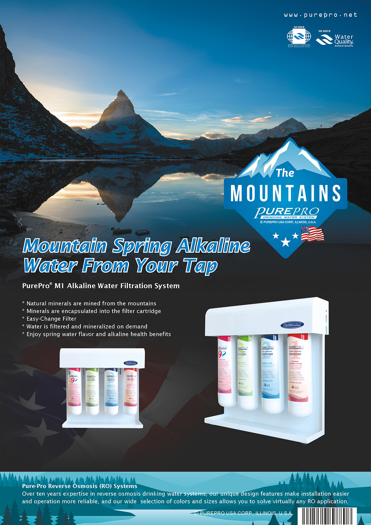  PurePro® M1 Alkaline Water Filtration System - Bring the Mountain to You