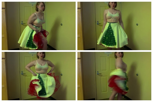 50's Christmas Skirt Pin-up look, Adventures in the Past Blog