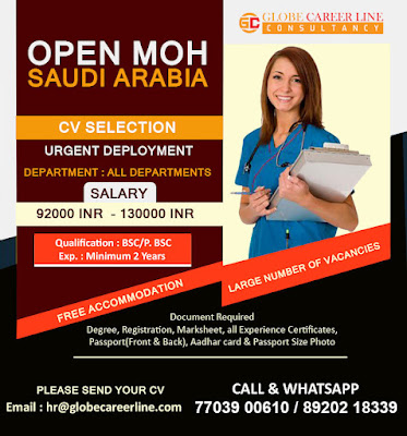 Urgently Required Nurses for Saudi Open MOH
