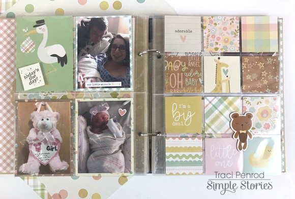 Tiny Blessings Baby Girl Scrapbook Album with pocket pages