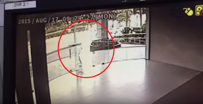 Glass door shatters itself!