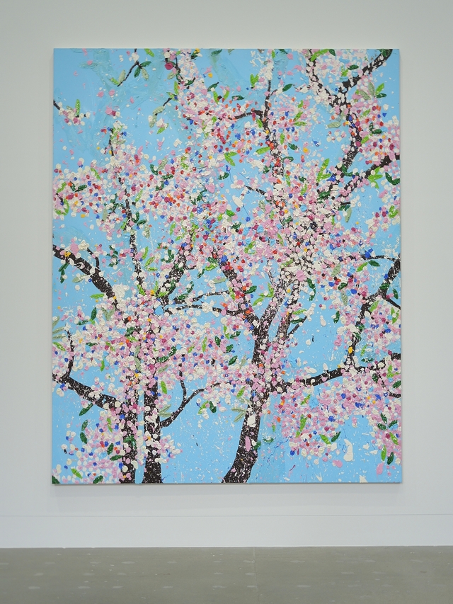 Parijs: Fondation Cartier: "Cherry blossoms" door Damien Hirst