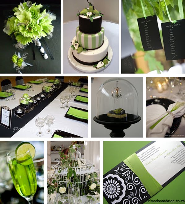 green black and white wedding theme. this week#39;s themeGreen!