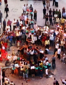 five level human pyramid