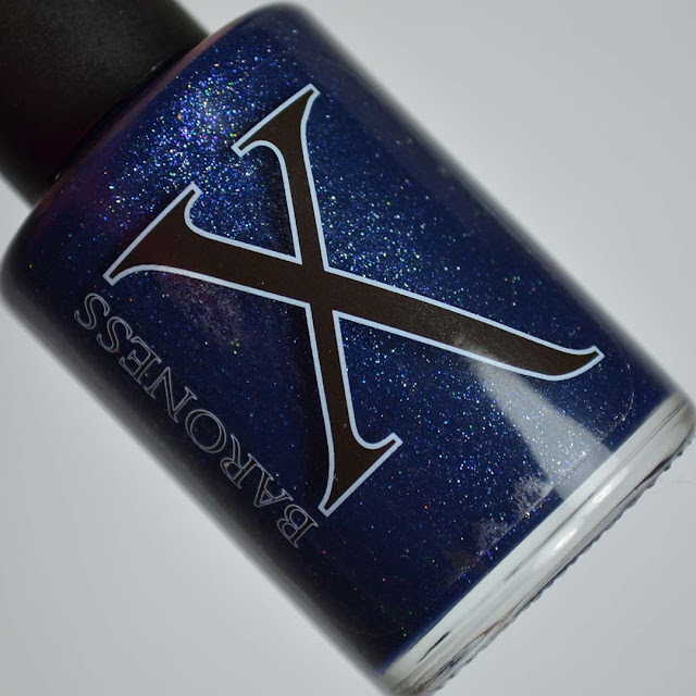 navy shimmer fluid art nail polish
