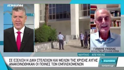 Γ. Γκιόλας στο ΙΟΝΙΑΝ: Νίκη της δημοκρατίας η τιμωρία της εγκληματικής οργάνωσης της Χρυσής Αυγής (βίντεο)