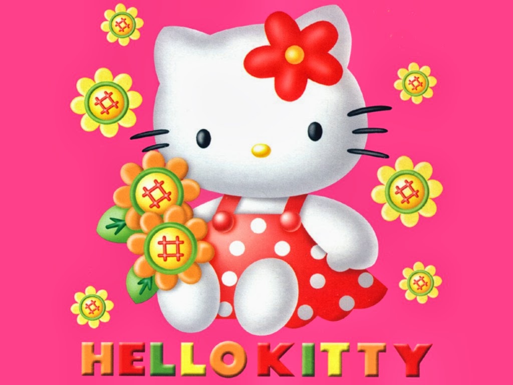 WALLPAPER HELLO KITTY WITH SUN FLOWER Gambar Kartun Lucu Dan