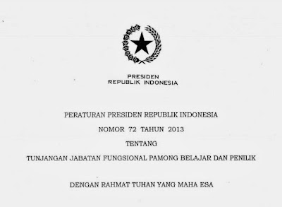 Peraturan Presiden Nomor 72 Tahun 2013 Tentang Tunjangan Jabatan Fungsional Pamong Belajar dan Penilik