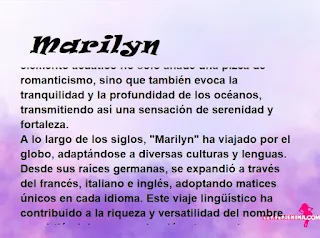 ▷ Significado del nombre Marilyn