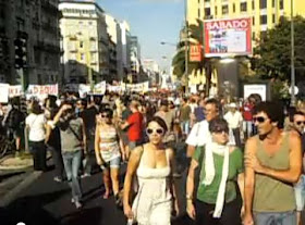 Revolução Portuguesa 15 de Outubro Lisboa Portugal Manifestação na Rua Brancamp