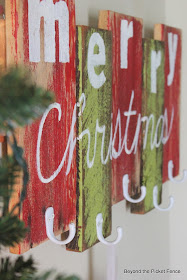 12 Days of Christmas Stocking Hanger http://bec4-beyondthepicketfence.blogspot.com/
