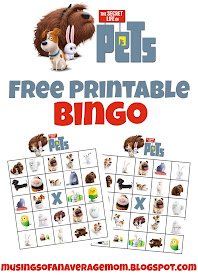 Secret Life of Pets Free Printable Bingo