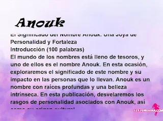 significado del nombre Anouk
