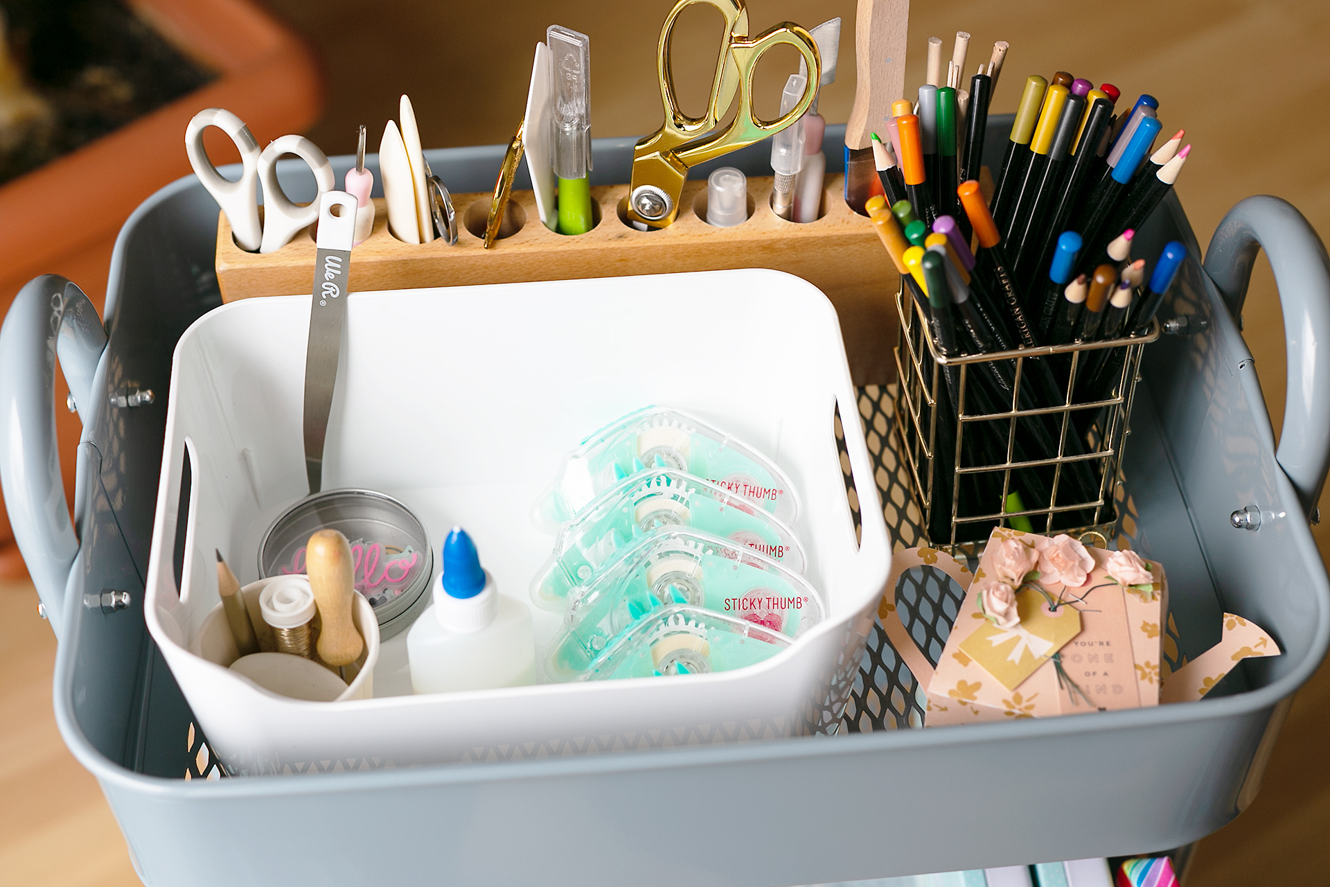 Top shelve of the storage cart