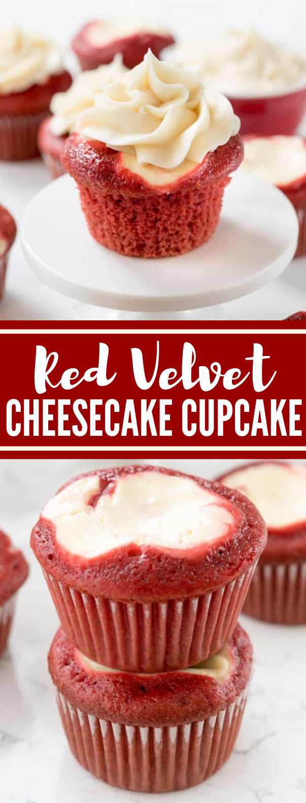 Red Velvet Cheesecake Cupcakes #desserts #cake