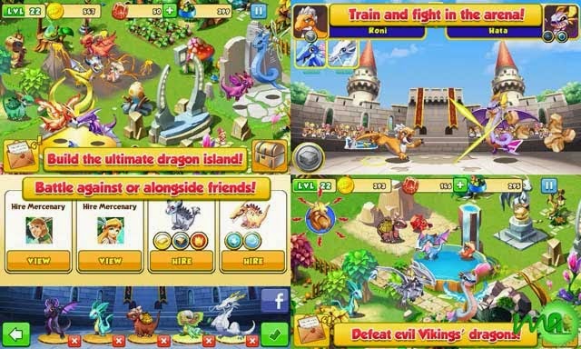 Game Dragon Mania Mod Apk Full Version (Unlimited Money, Coins & Gems)