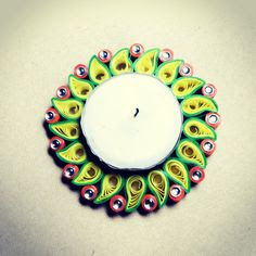 colorful Quilling Paper Diya Holder Collections 2016