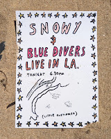 blue divers and snowy