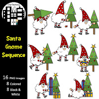 Santa Gnome Sequence Clip Art