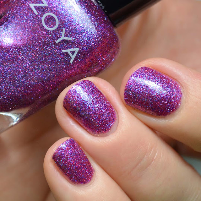 purple holographic nail polish swatch