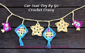 Crochet Car Seat Toy by Go Crochet Crazy with free crochet bird pattern