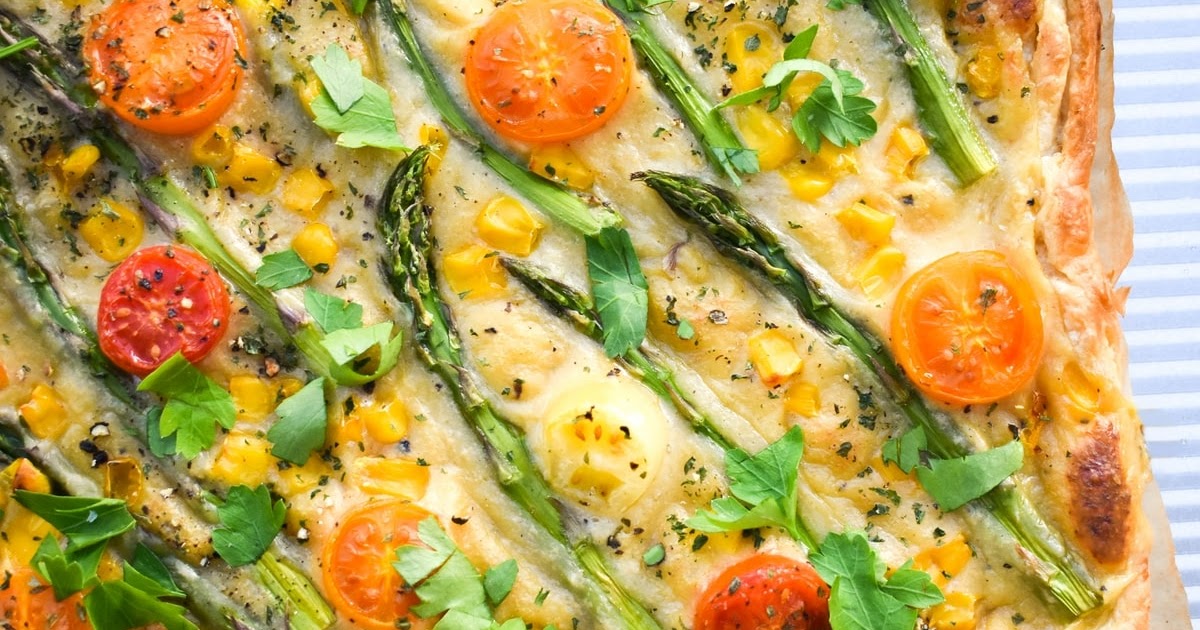 Vegan Asparagus Tart with Cheese Sauce