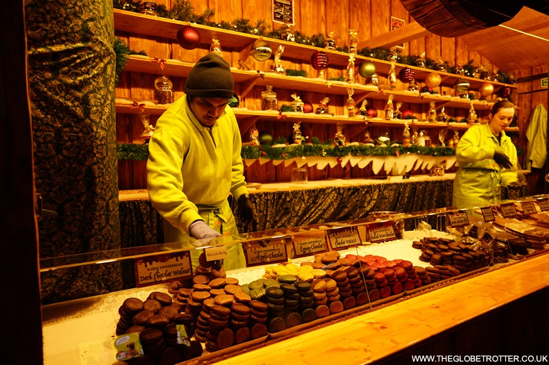 Food and Drinks Stalls at Frankfurt Christmas Market in Birmingham