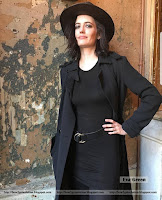 eva green hot photos photoshoot bikini bond, james bond girl, black hat, black long coat and long skirt