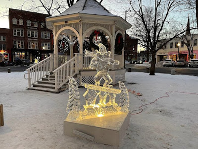 Ice sculpture in downtown Keene