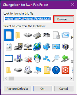 Gambar ilustrasi tampilan icon folder bawaan windows
