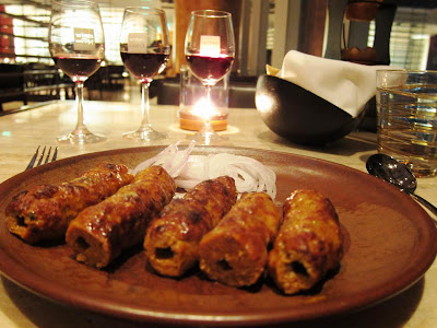 Sheek Kababs with wine at Kangan Mumbai