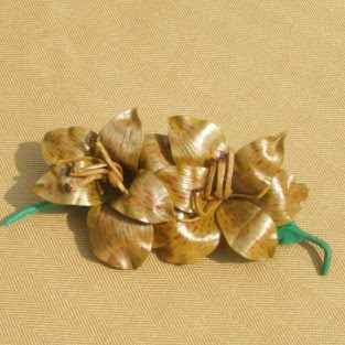 leather amaryllis flower brooch, floral brooch, floral jewellery, flower jewellery