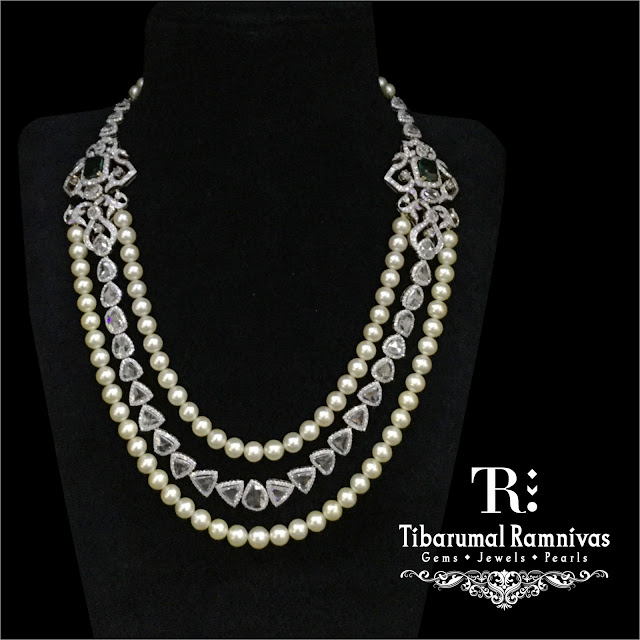 Two Layers Pearls set by Tibarumal Jewels