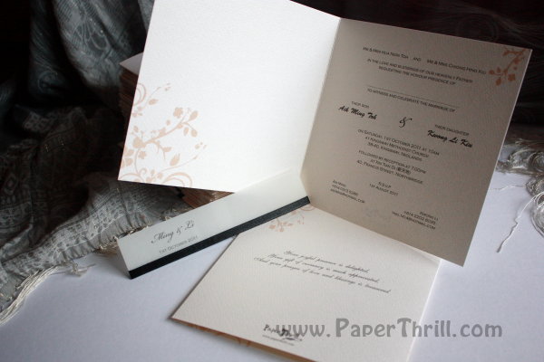 Textured flower wedding card CWD013 Size 15cm x 15cm