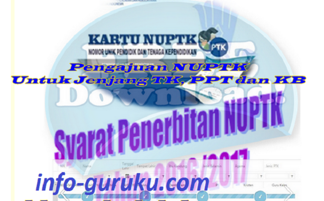 Download Pengajuan NUPTK Untuk Jenjang TK, PPT dan KB 