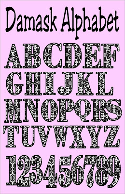 Decorate your scrapbook pages or posters with this beautiful Damask alphabet. Alphabet is available as a PNG format you can download for free and use anywhere. #damask #alphabet #scrapbooking #diypartymomblog