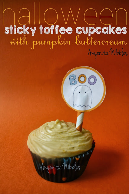 Halloween Sticky Toffee Cupcakes with Pumpkin Buttercream from www.anyonita-nibbles.com