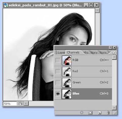 tutorial photoshop untuk membuat seleksi dengan channel dan layer mask, gambar 2