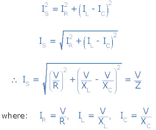 Triangle current for a parallel RLC circuit