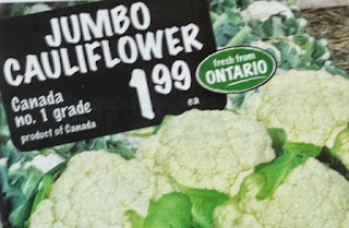 Jumbo cauliflower $1.99 each