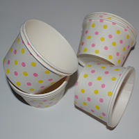 Pink and Yellow Polka Dot Ice Cream Cups