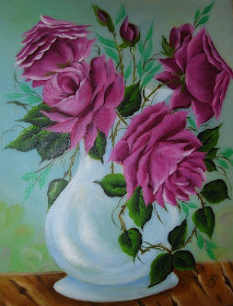 pintura em tela rosas