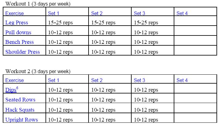 Workout Chart For Men Wpa Wpart Co