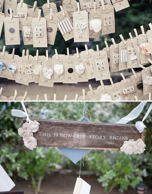 Clothes Pin Seating Chart Welcome Table