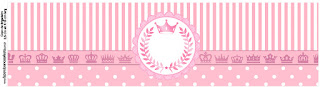 Pink Crown Free Printable Candy Bar Labels.