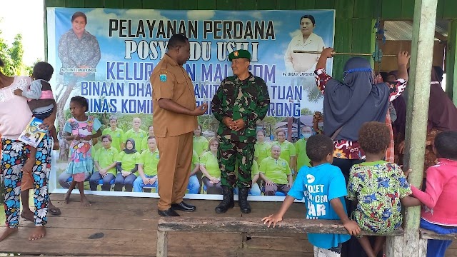 Dukung Program Kesehatan Babinsa 1802-07/Aimas hadiri Kegiatan Posyandu 