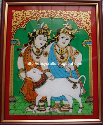 radha Krishna with cow