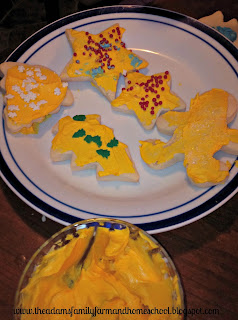 Sugar cookies with icing and sprinkles