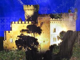 Castelldefels Castle at night