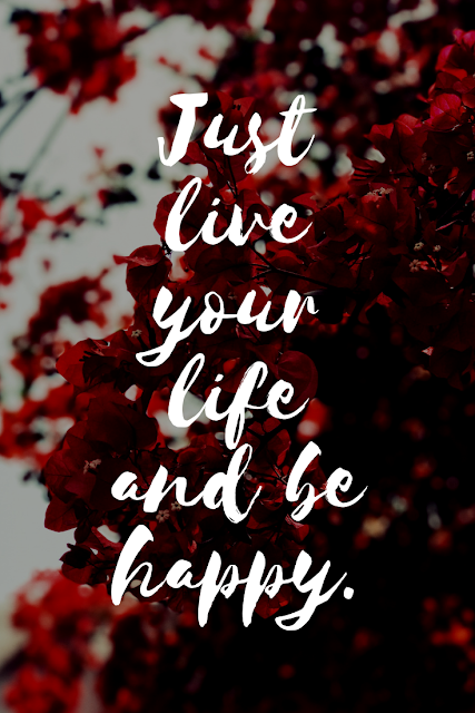 Just live your life and be happy. 